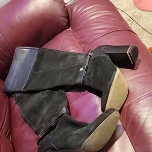 Hal Rubenstien. Knee high leather , gold & suede. 9